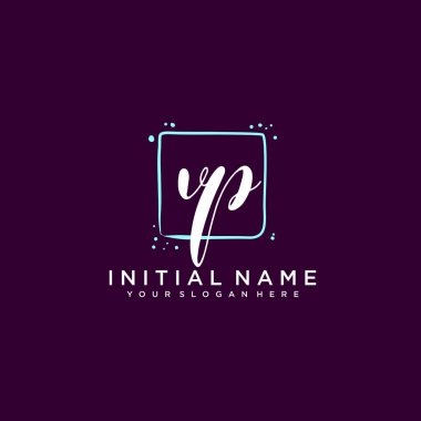 VP Monogramlı Modern Çiçek Baş Logosu