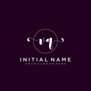 Minimalist Çiçek Baş Logosu, VQ Marka Şablonu