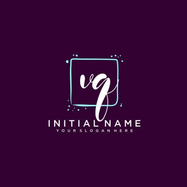 VQ Monogramlı Modern Çiçek Baş Logosu