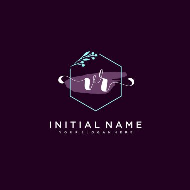 Minimalist Çiçek Baş Logosu, VR Marka Şablonu