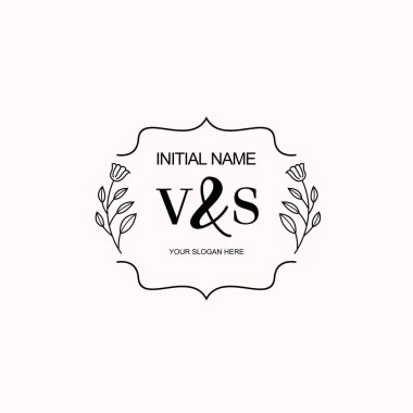 Minimalist Çiçek Baş Logosu, VS Marka Şablonu