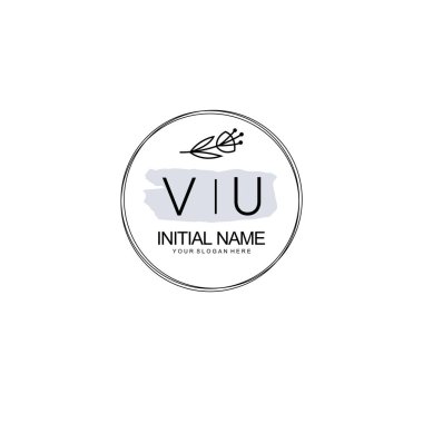 Kişisel ya da Marka İçin VU Minimal Çiçek Logosu Koleksiyonu