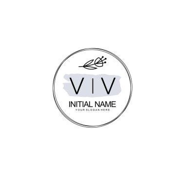 Kişisel ya da Brand için VV Minimal Çiçek Logosu Koleksiyonu