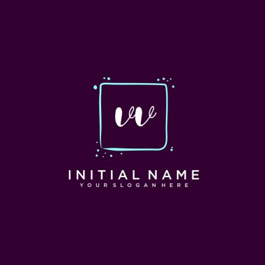 VV Monogramlı Modern Çiçek Baş Logosu