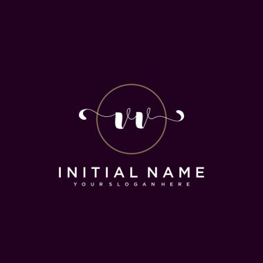 Minimalist Çiçek Baş Logosu, VV Marka Şablonu