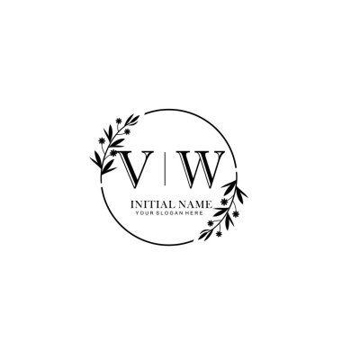 Kişisel ya da Marka İçin VW Minimal Çiçek Logosu Koleksiyonu