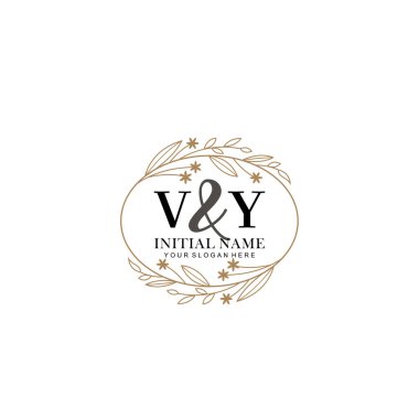 Minimalist Çiçek Baş Logosu, VY Marka Şablonu