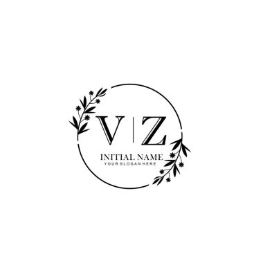 Kişisel ya da Marka İçin VZ Minimal Çiçek Logosu Koleksiyonu