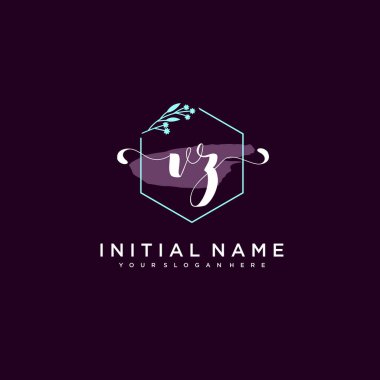 Minimalist Çiçek Baş Logosu, VZ Marka Şablonu