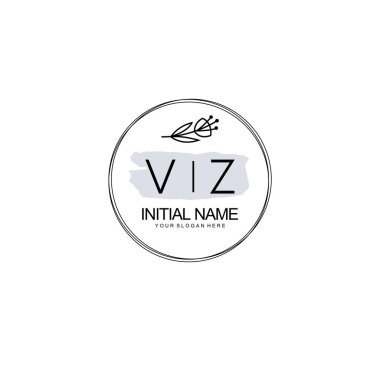 Kişisel ya da Marka İçin VZ Minimal Çiçek Logosu Koleksiyonu