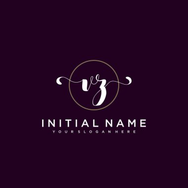 Minimalist Çiçek Baş Logosu, VZ Marka Şablonu