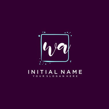 WA Monogramlı Modern Çiçek Baş Logosu