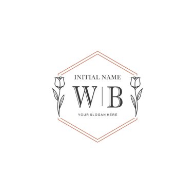 Kişisel ya da Brand için WB Minimal Çiçek Logosu Koleksiyonu