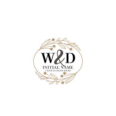 Minimalist Çiçek Baş Logosu, WD Marka Şablonu