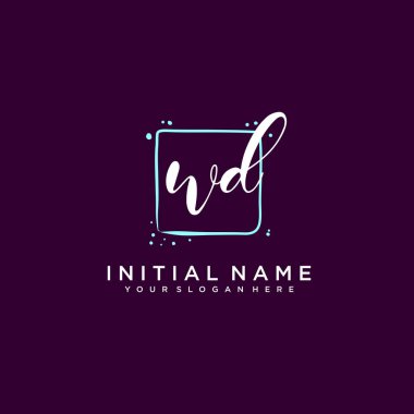 WD Monogramlı Modern Çiçek Baş Logosu