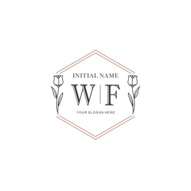 Kişisel ya da Marka İçin WF Minimal Çiçek Logosu Koleksiyonu
