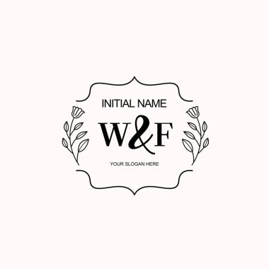 Minimalist Çiçek Baş Logosu, WF Marka Şablonu