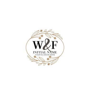 Minimalist Çiçek Baş Logosu, WF Marka Şablonu