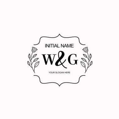 Minimalist Çiçek Baş Logosu, WG Marka Şablonu