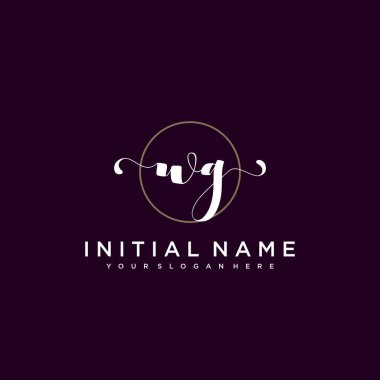 Minimalist Çiçek Baş Logosu, WG Marka Şablonu