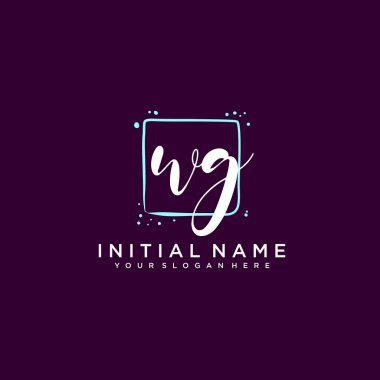 WG Monogramlı Modern Çiçek Baş Logosu