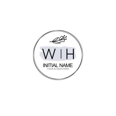 Kişisel ya da Marka İçin WH Minimal Çiçek Logosu Koleksiyonu