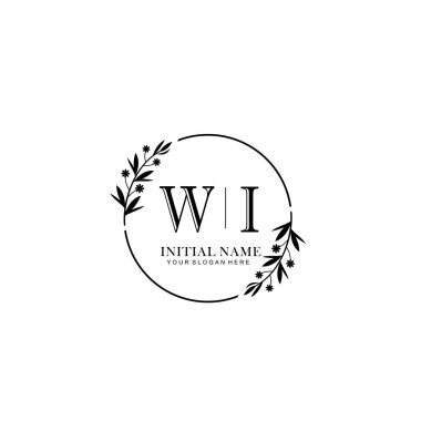 Kişisel ya da Marka İçin WI Minimal Çiçek Logosu Koleksiyonu