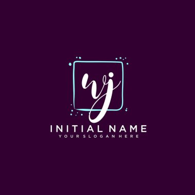 WJ Monogramlı Modern Çiçek Baş Logosu