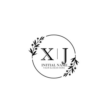 Kişisel ya da Marka İçin XJ Minimal Çiçek Logosu Koleksiyonu