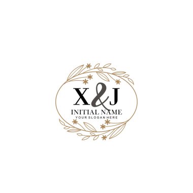 Minimalist Çiçek Baş Logosu, XJ Marka Şablonu