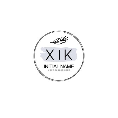 Kişisel ya da Marka İçin XK Minimal Çiçek Logosu Koleksiyonu