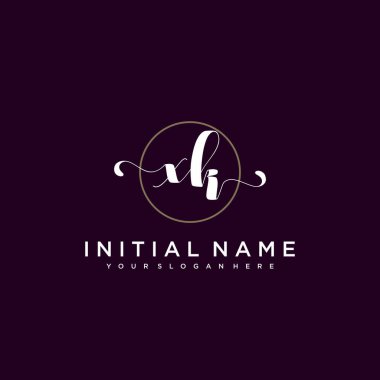 Minimalist Çiçek Baş Logosu, XK Marka Şablonu