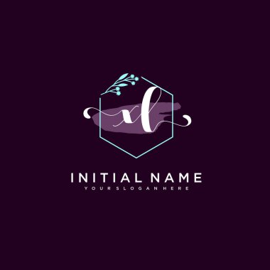 Minimalist Çiçek Baş Logosu, XL Marka Şablonu