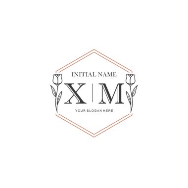 Kişisel ya da Marka İçin XM Minimal Çiçek Logosu Koleksiyonu