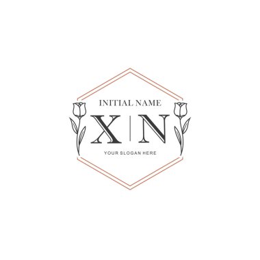 Kişisel ya da Marka İçin XN Minimal Çiçek Logosu Koleksiyonu