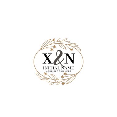 Minimalist Çiçek Baş Logosu, XN Marka Şablonu