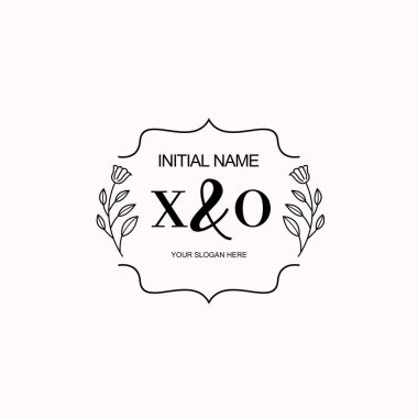 Minimalist Çiçek Baş Logosu, XO Marka Şablonu