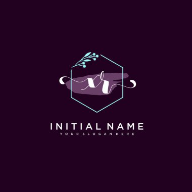 Minimalist Çiçek Baş Logosu, XR Marka Şablonu