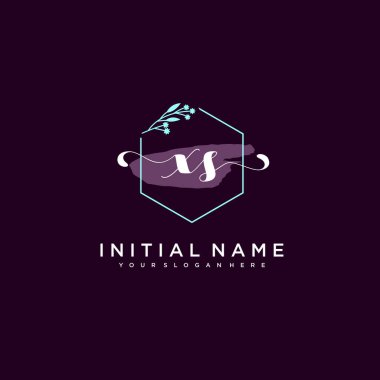 Minimalist Çiçek Baş Logosu, XS Marka Şablonu