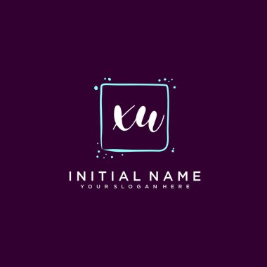 XU Monogramlı Modern Çiçek Baş Logosu