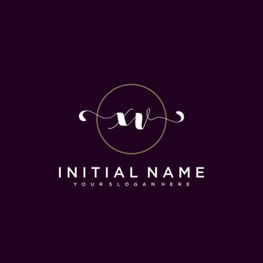 Minimalist Çiçek Baş Logosu, XV Marka Şablonu