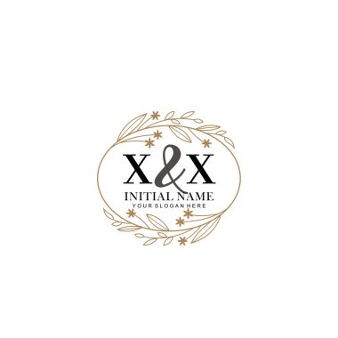 Minimalist Çiçek Baş Logosu, XX Marka Şablonu