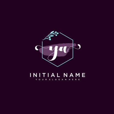 Minimalist Çiçek Baş Logosu, YA Marka Şablonu