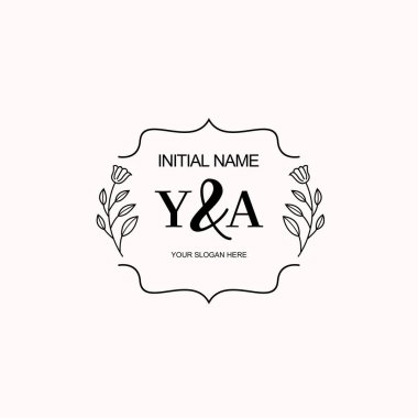 Minimalist Çiçek Baş Logosu, YA Marka Şablonu