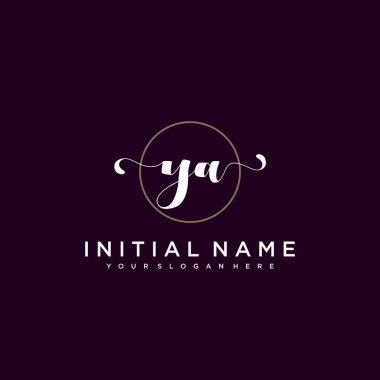 Minimalist Çiçek Baş Logosu, YA Marka Şablonu