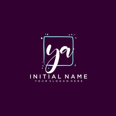 YA Monogramlı Modern Çiçek Baş Logosu