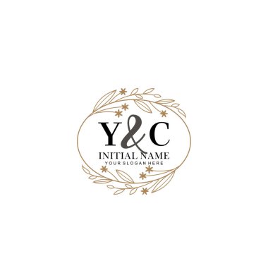 Minimalist Çiçek Baş Logosu, YC Marka Şablonu