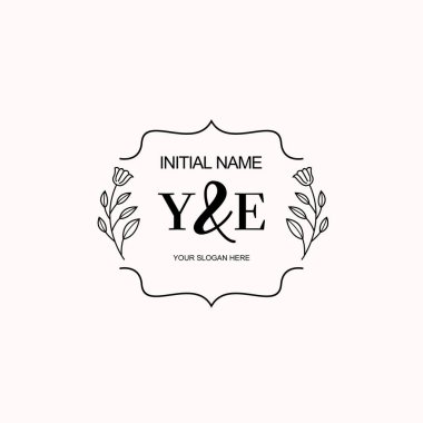 Minimalist Çiçek Baş Logosu, YE Marka Şablonu