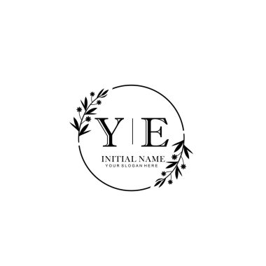 Kişisel ya da Marka İçin YE Minimal Çiçek Logosu Koleksiyonu