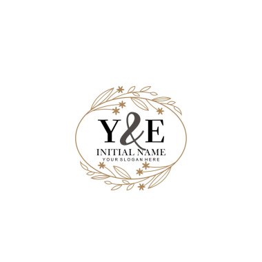Minimalist Çiçek Baş Logosu, YE Marka Şablonu